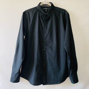 NWT Beverly Hills Polo Club Mens Black Long Sleeve Button Up Shirt Size Medium